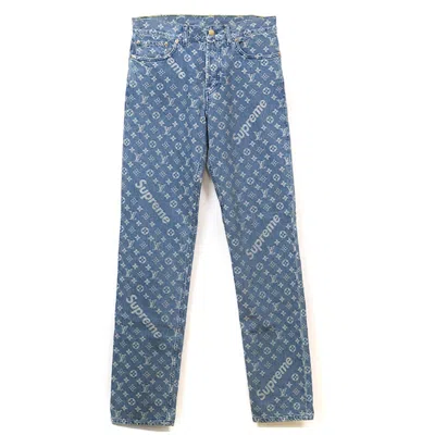 Pre-owned Supreme Men's  X Louis Vuitton Jacquard Denim 5pocket Jean In Blue