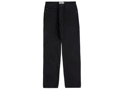 Pre-owned Supreme Men's  X New York Yankees Regular Jean In Washed Black