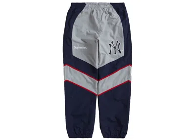 Pre-owned Supreme Men's  X New York Yankees Track Pant In Navy Blue