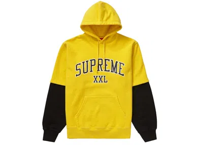 Pre-owned Supreme Men's  Xxl Hooded Sweatshirt In Yellow