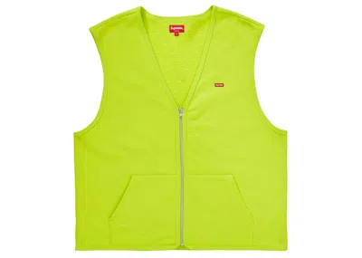 Pre-owned Supreme Men's  Zip Up Sweat Vest In Acid Green