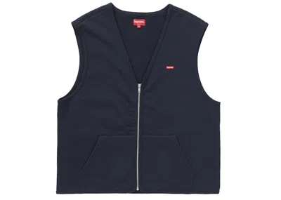 Pre-owned Supreme Men's  Zip Up Sweat Vest In Navy Blue