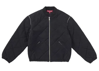 Pre-owned Supreme Men's  Zipoff Sleeve Quilted Bomber Jacket In Black