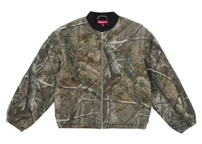 Pre-owned Supreme Men's  Zipoff Sleeve Quilted Bomber Jacket In Realtree Ap Camo