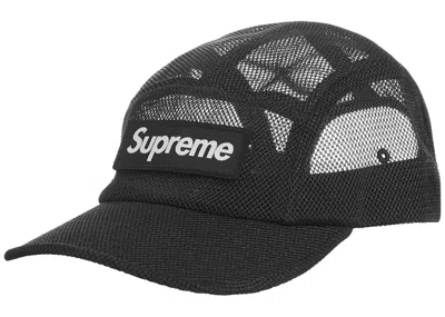 Pre-owned Supreme Mesh Cordura Camp Cap In Black