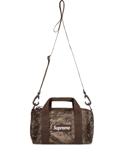 Supreme Mesh Mini Duffle Bag In Brown