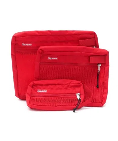 Pre-owned Supreme Mesh Organizer Bags In Red