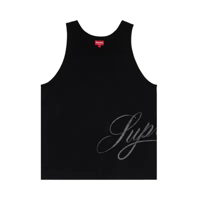Pre-owned Supreme Mesh Script Tank Top 'black' | Men's Size Xl