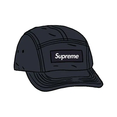 Pre-owned Supreme Mesh Seersucker Camp Cap In Black