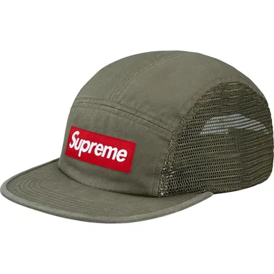 Pre-owned Supreme Mesh Side Panel Camp Cap In Olive In Green