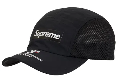 Pre-owned Supreme Mesh Side Panel Camp Cap Ss24 In Black