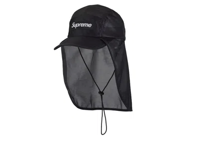 Pre-owned Supreme Mesh Sunshield Camp Cap In Black