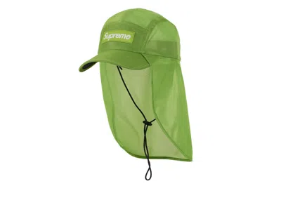 Pre-owned Supreme Mesh Sunshield Camp Cap In Lime