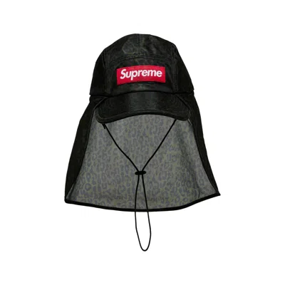 Pre-owned Supreme Mesh Sunshield Camp Cap 'leopard' In Multi-color