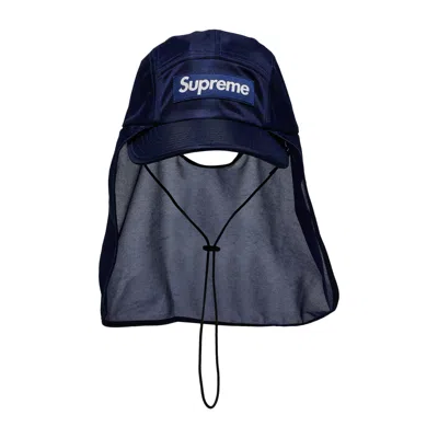 Pre-owned Supreme Mesh Sunshield Camp Cap 'navy' In Blue