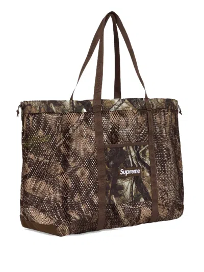 Supreme Mesh Tote Bag In Brown