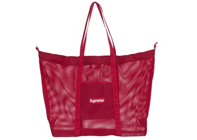 Pre-owned Supreme Mesh Tote Bag In Red