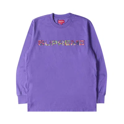 Pre-owned Supreme Meta Logo Long-sleeve Top 'purple'