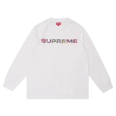 Pre-owned Supreme Meta Logo Long-sleeve Top 'white' | Men's Size Xl