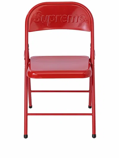 Supreme Metal Folding Chair In Red
