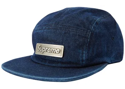 Pre-owned Supreme Metal Plate Camp Cap In Blue