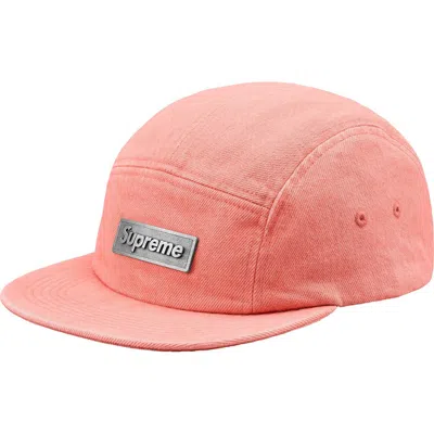 Pre-owned Supreme Metal Plate Camp Cap In Pink