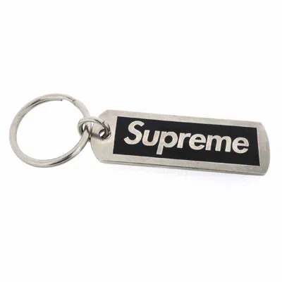 Pre-owned Supreme Metal Tag Keychain In Black