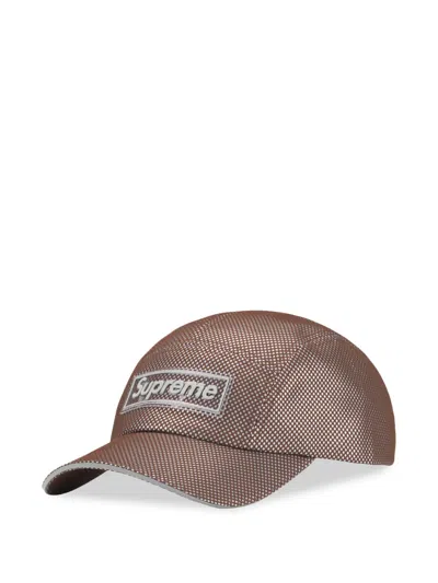Supreme Metallic Mesh Camp Baseball Hat In Brown