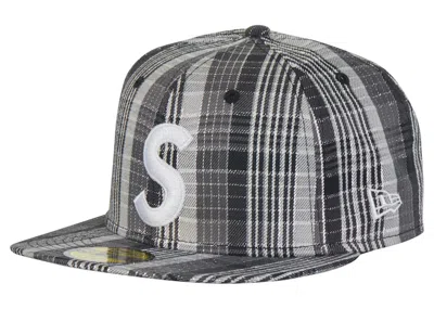 Pre-owned Supreme Metallic Plaid S Logo New Era Hat In Black