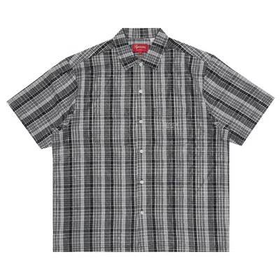 Pre-owned Supreme Metallic Plaid Short-sleeve Shirt 'black'