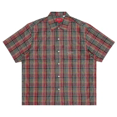 Pre-owned Supreme Metallic Plaid Short-sleeve Shirt 'red'