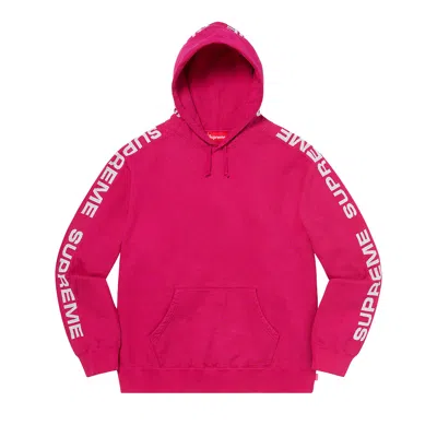 Pre-owned Supreme Metallic Rib Hooded Sweatshirt 'fuchsia' In Pink