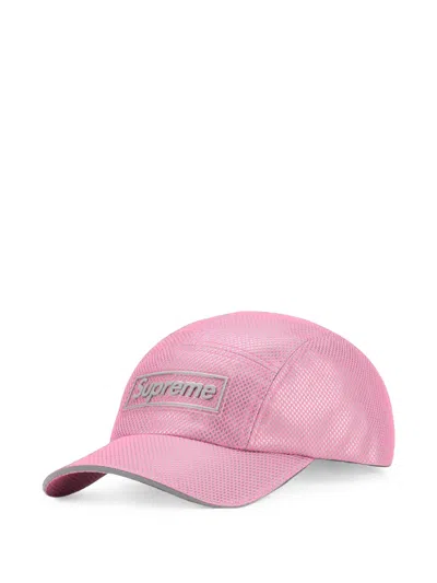 Supreme Metallic-mesh Baseball Cap In Pink