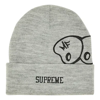 Supreme Mf Doom Beanie 'heather Grey' In Multi