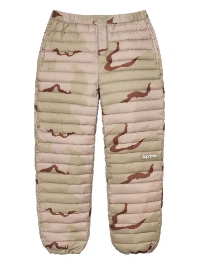 Supreme Micro Down Camouflage-print Trousers In Green
