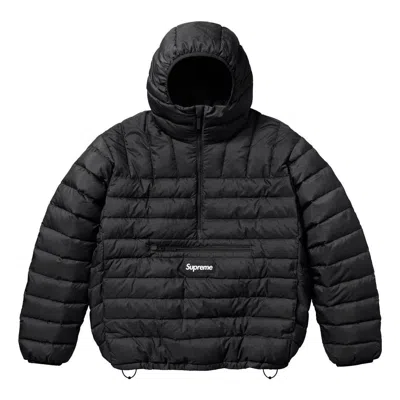 Supreme Micro Down Half Zip Hooded Pullover 'black White'