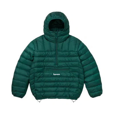 Pre-owned Supreme Micro Down Half Zip Hooded Pullover 'dark Green' | Men's Size L