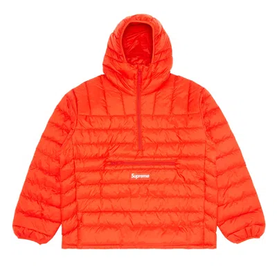 Pre-owned Supreme Micro Down Half Zip Hooded Pullover 'dark Orange'