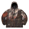 Supreme Micro Down Half Zip Hooded Pullover 'multi-color' In Brown