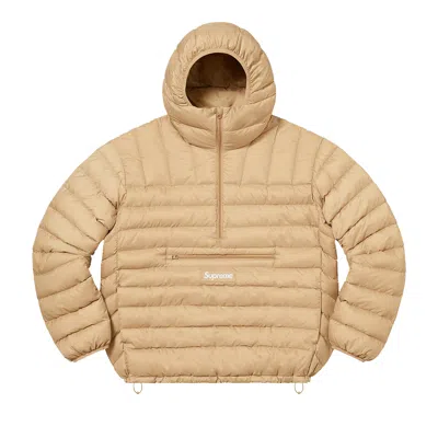 Pre-owned Supreme Micro Down Half Zip Hooded Pullover 'tan'