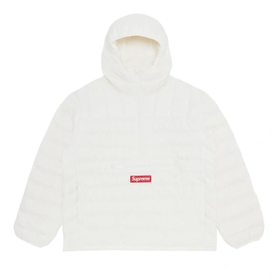 Pre-owned Supreme Micro Down Half Zip Hooded Pullover 'white'