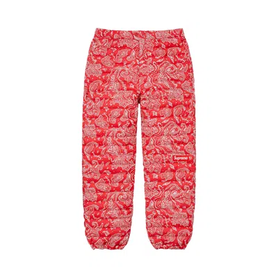 Pre-owned Supreme Micro Down Pant 'red Paisley'