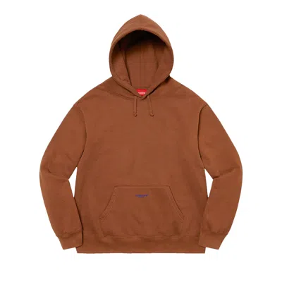 Pre-owned Supreme Micro Logo Hooded Sweatshirt 'brown' | Men's Size Xl
