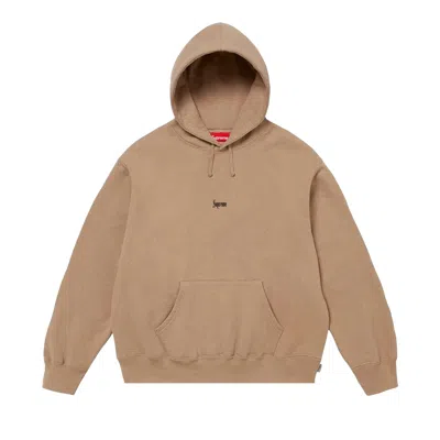Pre-owned Supreme Micro Logo Hooded Sweatshirt 'light Tan' | Men's Size M In Brown