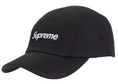 Pre-owned Supreme Micro Quilted Camp Cap In Black