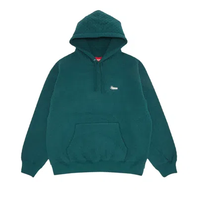 Pre-owned Supreme Micro Quilted Hooded Sweatshirt 'dark Pine' In Green