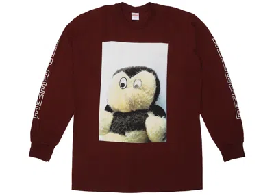 Pre-owned Supreme Mike Kelley Ahhyouth! Long Sleeve Tee Shirt In Burgundy