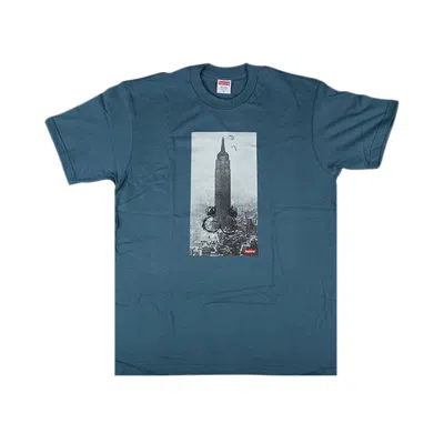 Pre-owned Supreme Mike Kelley The Empire State Building T-shirt 'slate' In Blue