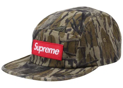 Pre-owned Supreme Military Camp Cap (fw18) In Mossy Oak Camo