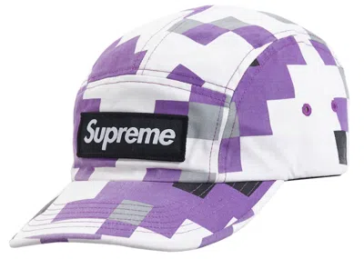 Pre-owned Supreme Military Camp Cap (fw20) In Purple Digi Camo